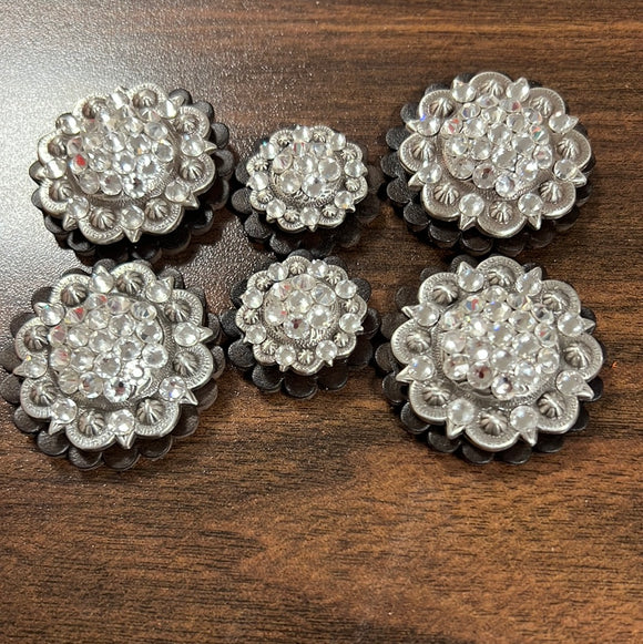 Chocolate oil leather conchos