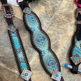 Turquoise Aztec Tack set