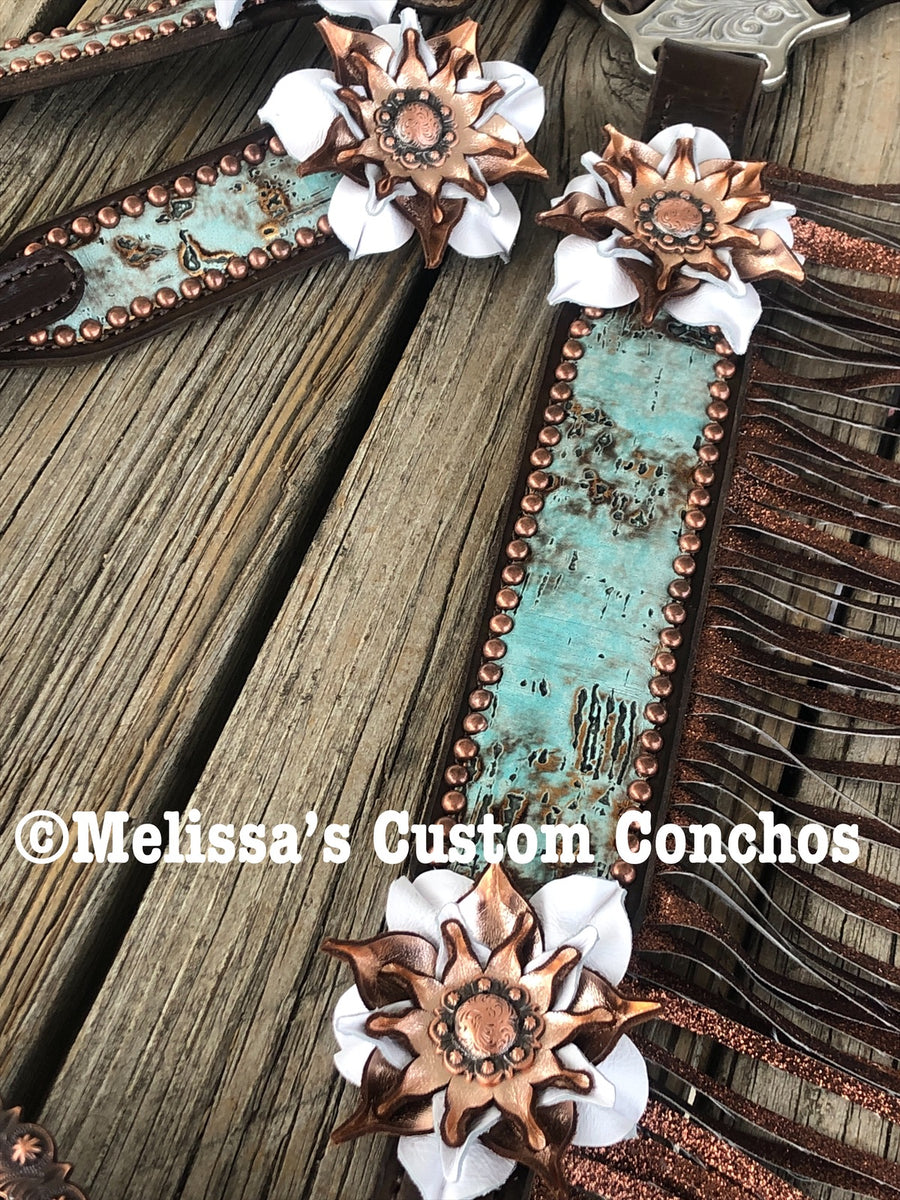 10 Conchos étoile Laiton Rouge - 32 Mm - Cowboy Indien