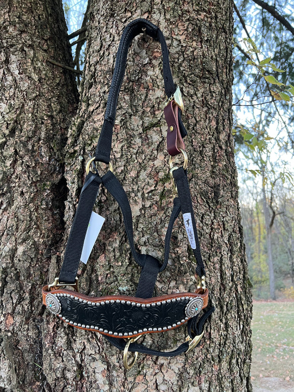 Black Floral Bronc Halter
