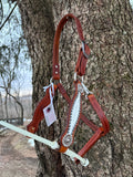 White Gator All Leather Halter