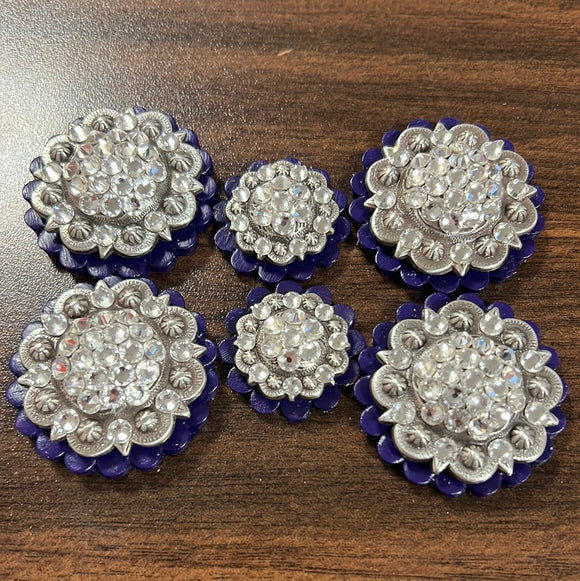 Purple leather conchos