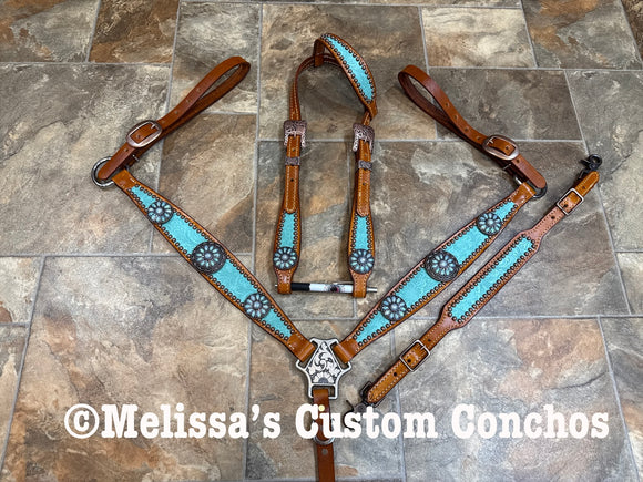 Mint Floral Tack set