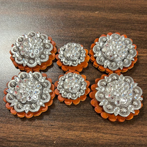 Tan oil leather conchos