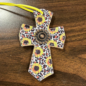 Sunflower/Cheetah Saddle Cross