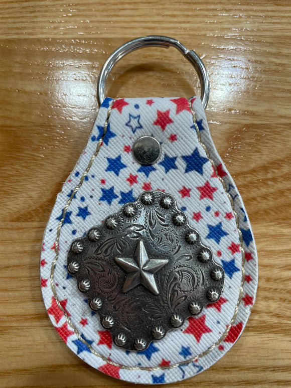 Star leather keychain