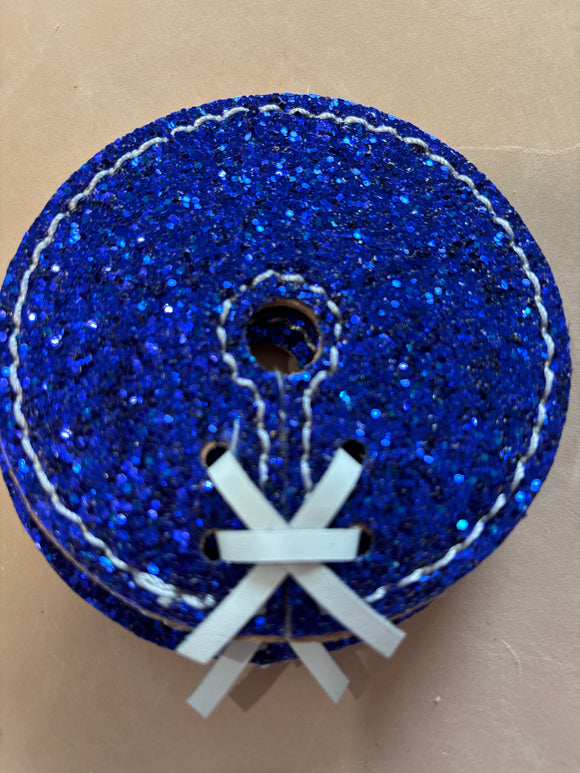 Blue Sparkly Leather Bit Guards