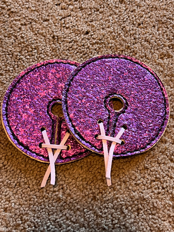 Purple Sparkly Leather Bit Guards