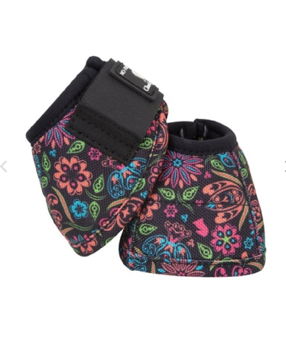 Classic Equine Neon Flowers Bell Boots Large