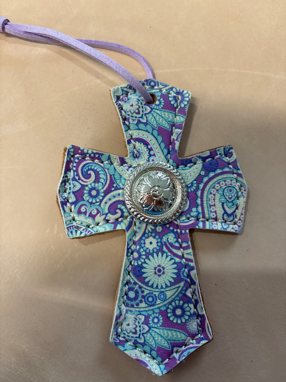 Purple Paisley Saddle Cross