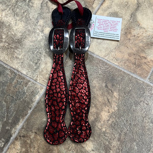 Red/Black Cheetah Spur Straps