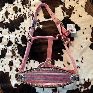 Multi Color Metallic Stripe Bronc Halter