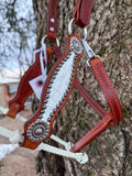 White Gator All Leather Halter
