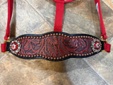 Red Floral Bronc Halter