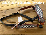 White & Black Checkered Bronc Halter with sides