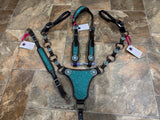 Turquoise Sparkly Longhorn Tack set