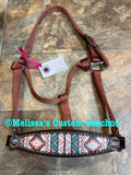 Turquoise/coral aztec Bronc Halter