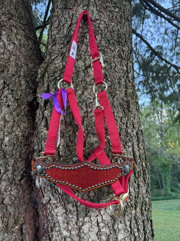 Red Glitter Bronc Halter