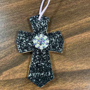 Black/Silver Saddle Cross