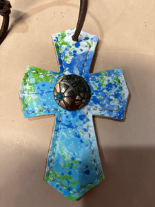 Blue Splash Saddle Cross