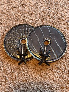 Gray Leather Bit Guards
