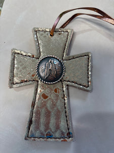 Rose Gold Saddle Cross