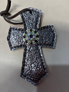Silver Metallic Saddle Cross