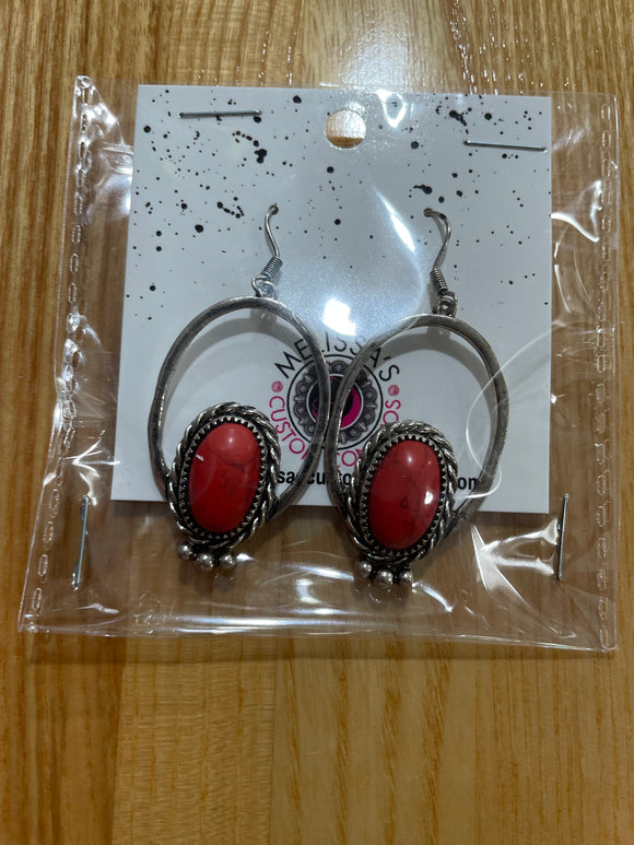 Coral Loop Earrings