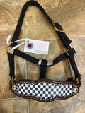 Black/White Checkered Mini Bronc Halter