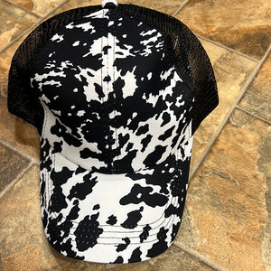 Cow Criss Cross High Pony Baseball Hat