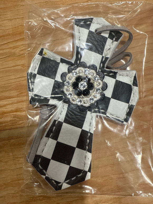 Black/white checkered Saddle Cross