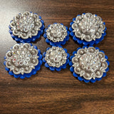 Blue leather conchos