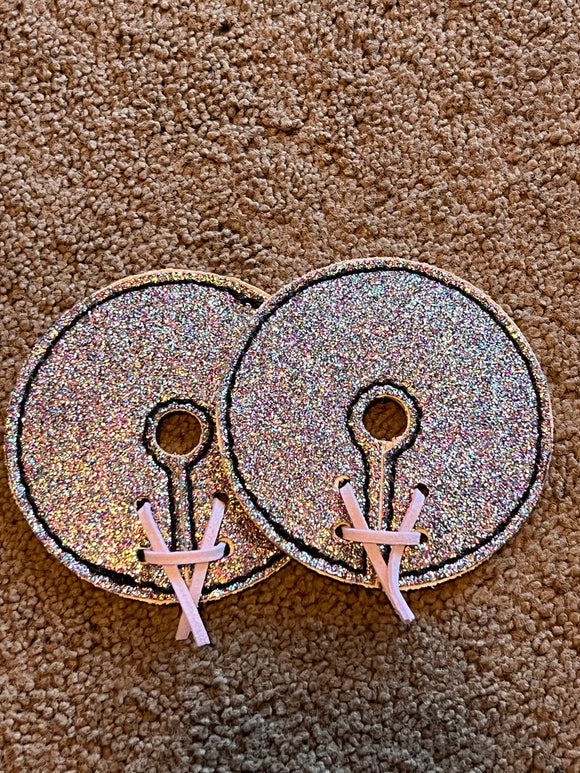 Rainbow Sparkly Leather Bit Guards