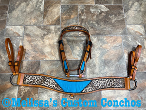 Cheetah/Turquoise Tripping Collar Set