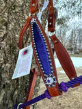 All Leather Purple Lariat Halter