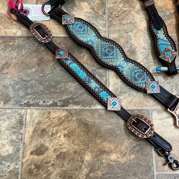 Turquoise Aztec wither strap