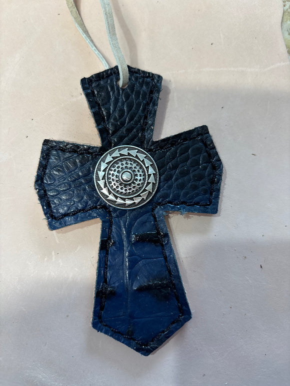 Navy Gator Saddle Cross