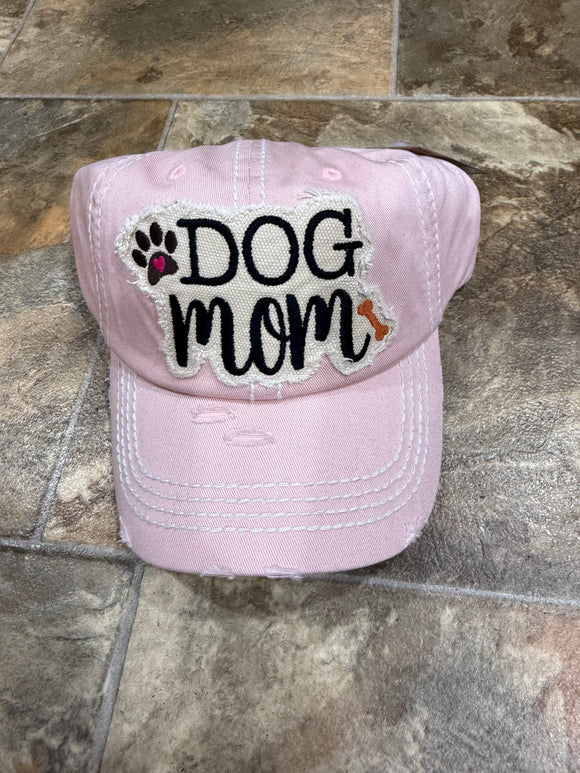 Light Pink Dog Mom Baseball Hat