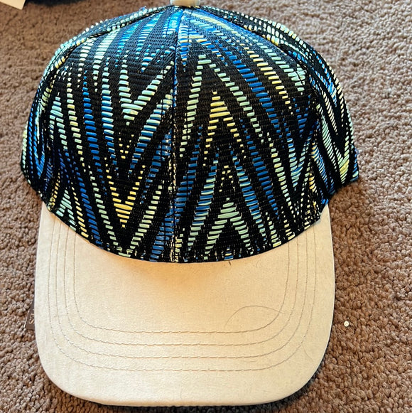 Blue Chevron Embroidered Baseball Hat