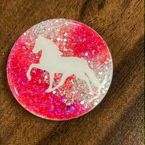 Pink/Silver Horse Pop Socket