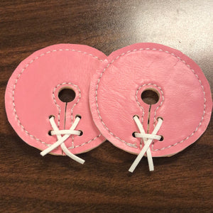 Pink Leather Bit Guards