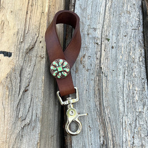 Medium Oil Tie Down Keeper with Turquoise