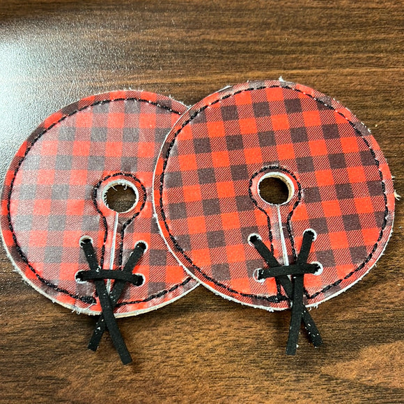 Red plaid Leather Bit Guards