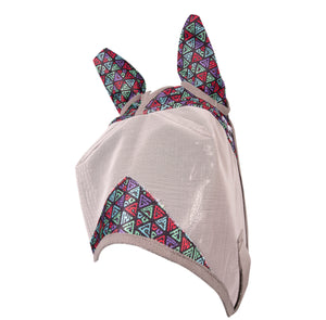 Cashel Fly Mask with ears - Black Tribal