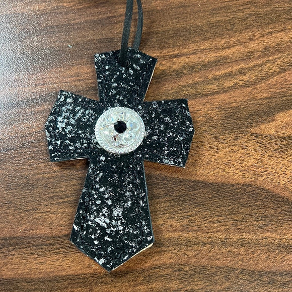 Black Sparkly Saddle Cross