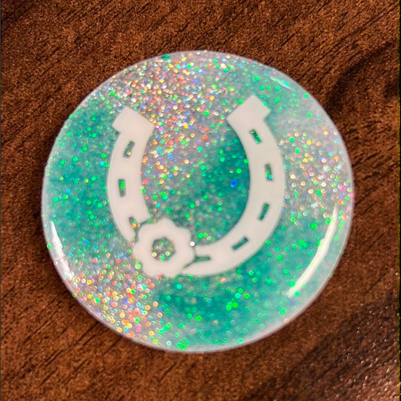 Turquoise/Silver Horse Shoe Pop Socket