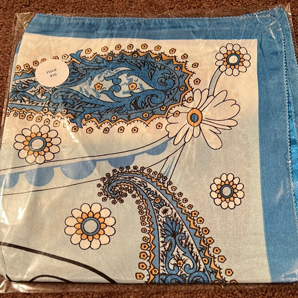 Turquoise Floral Scarf