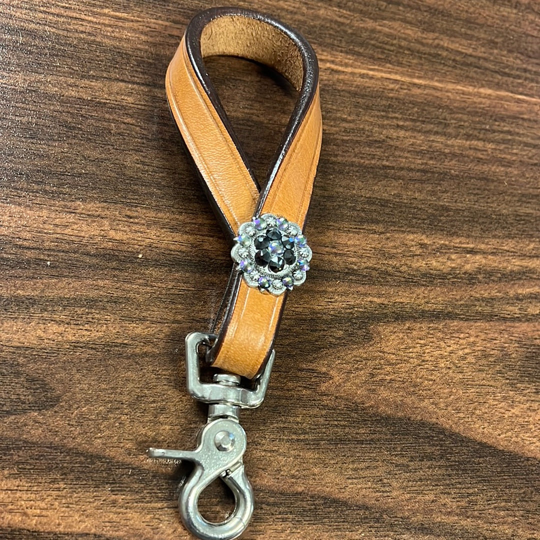 Light Oil Tie Down Keeper with Purple & Jet Melissa’s Custom Conchos