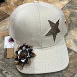 Star Baseball Hat with flower