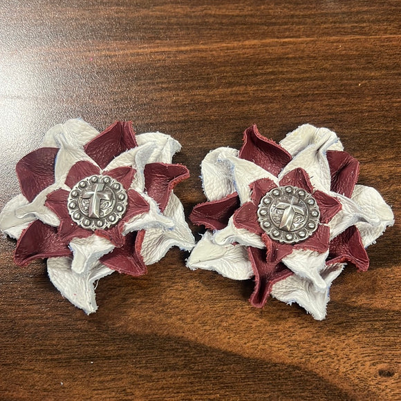 Burgundy and White Flowers